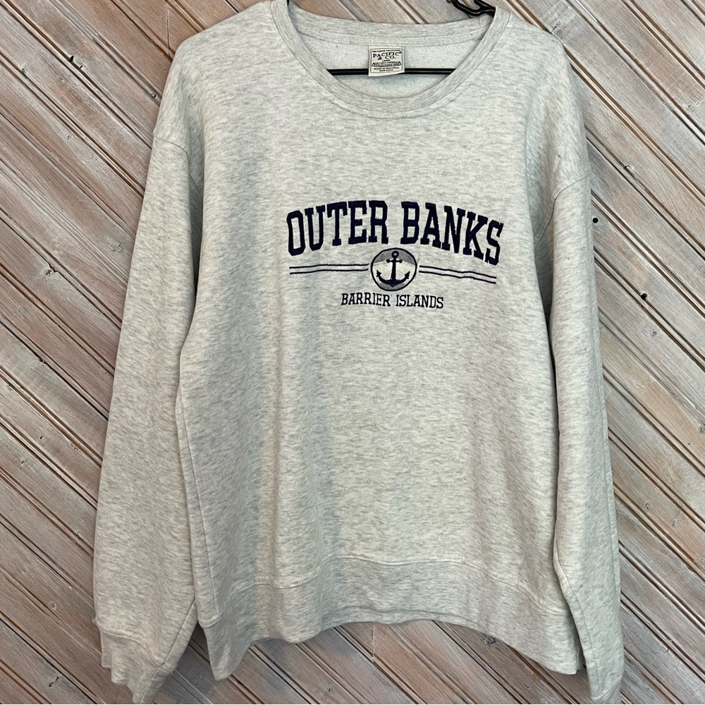 Outer Banks Pacific & Co. Classic Gray Crewneck Sweater Barrier Islands TV show